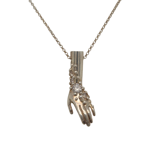 Silver Hand Necklace