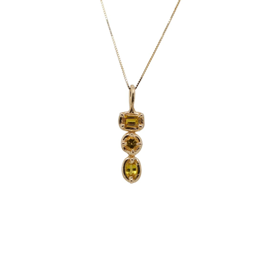 Valentina - Gold Triple Yellow Sapphire Necklace