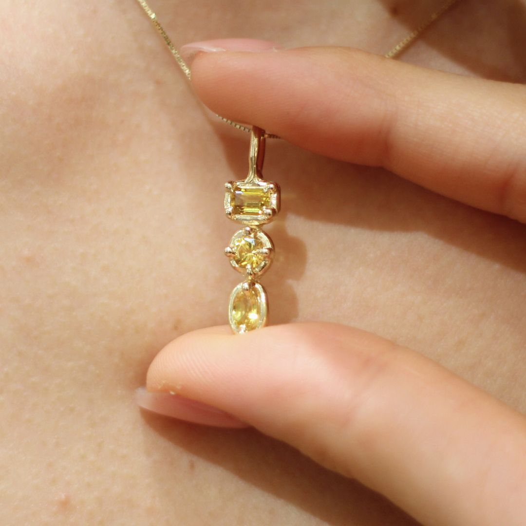 Valentina - Gold Triple Yellow Sapphire Necklace