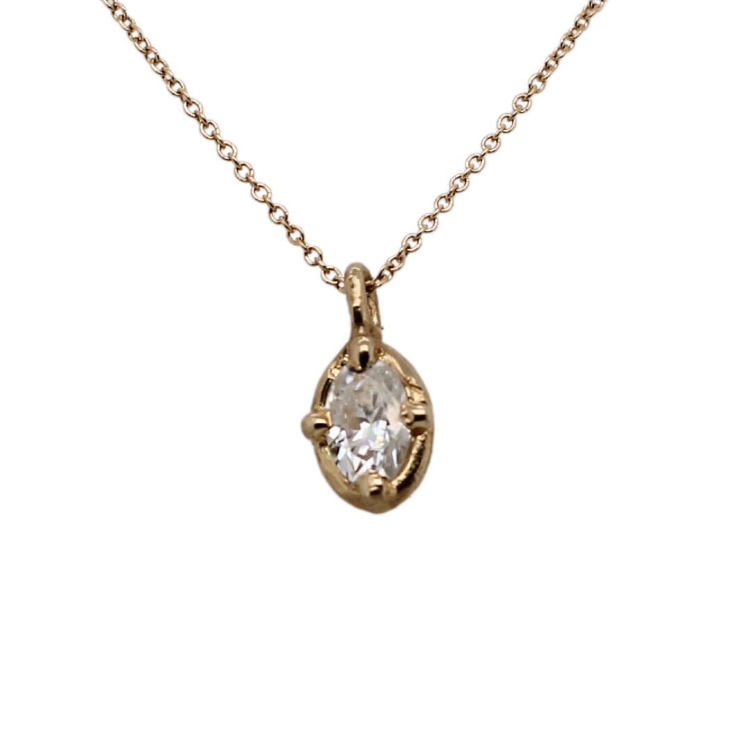 Clara - Gold Moissanite Pendant Necklace