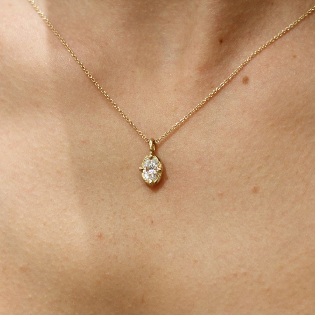 Clara - Gold Moissanite Pendant Necklace