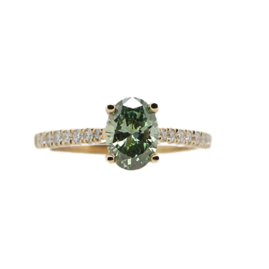 Ginerva - Green Diamond Engagement Ring