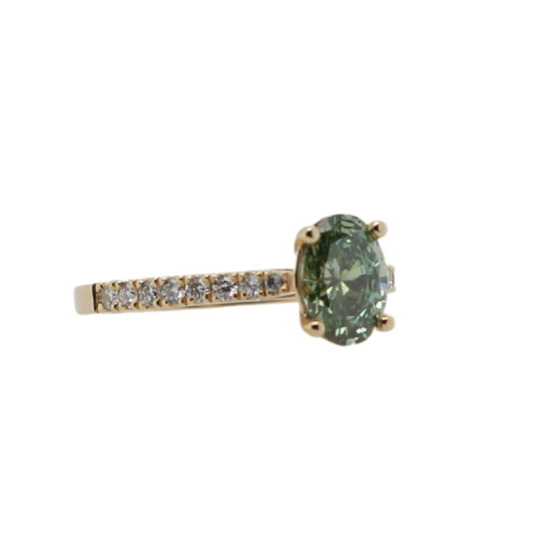 Ginerva - Green Diamond Engagement Ring