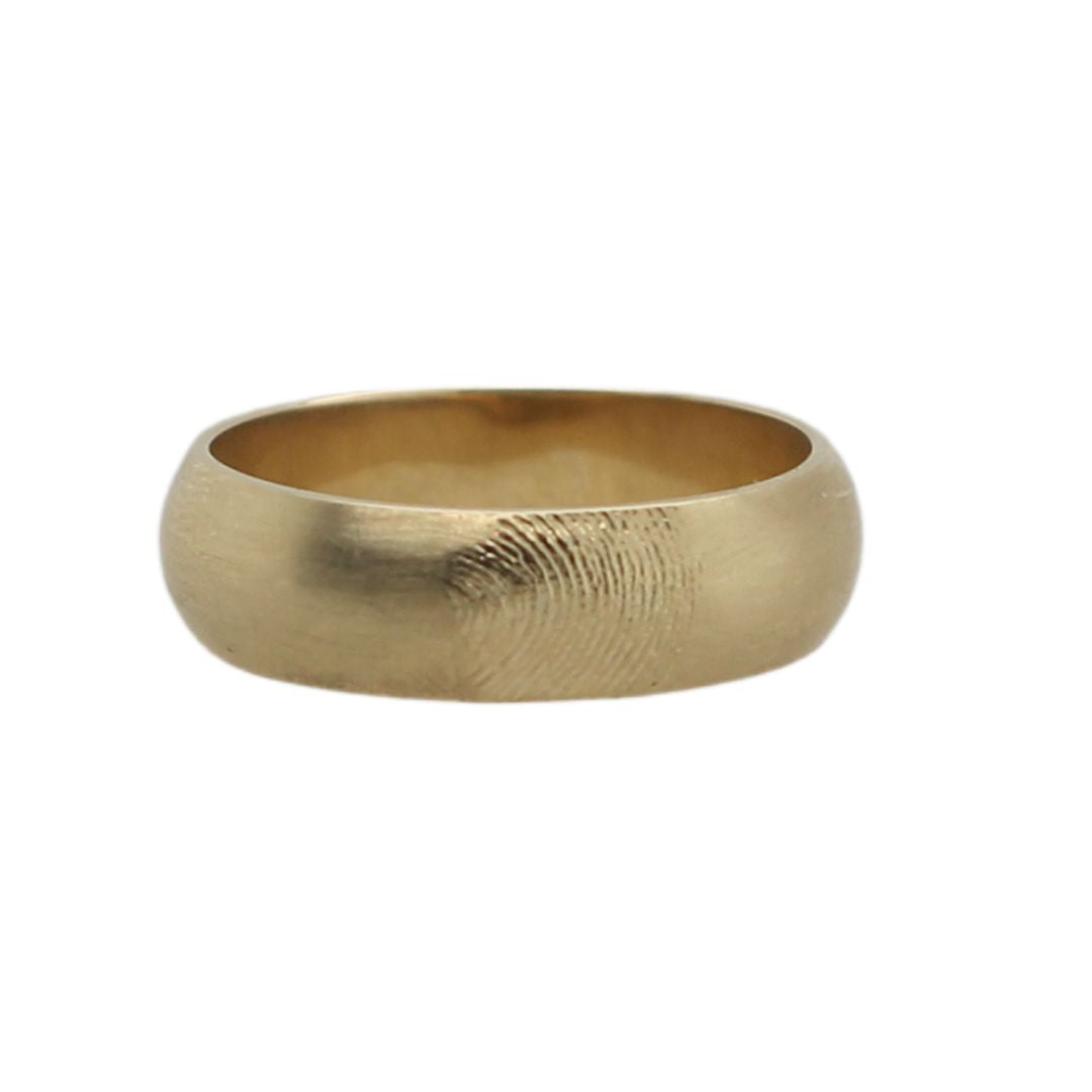 Impresso Digiti - Fingerprint Satin Finish Round Wedding Band