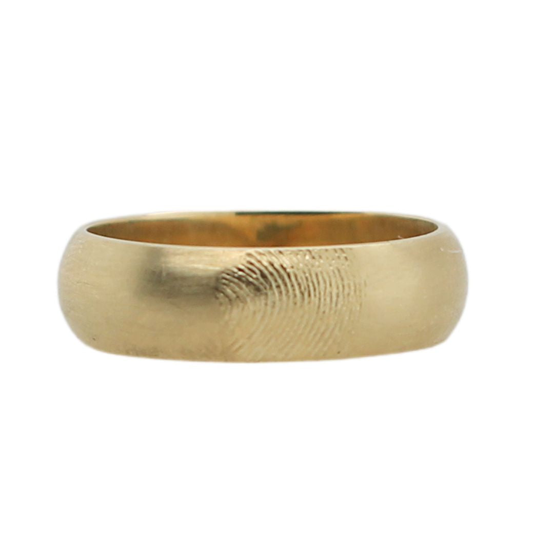 Impresso Digiti - Fingerprint Satin Finish Round Wedding Band