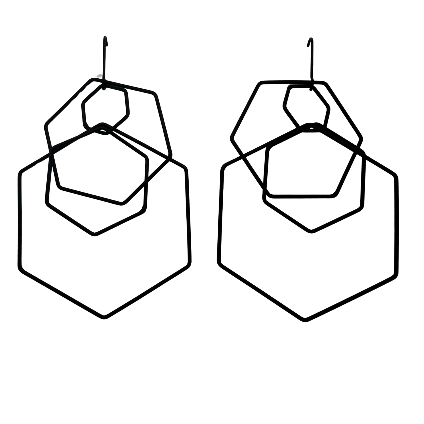 Rhoduim Plated Hex Earrings