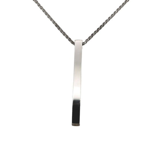 Engravable Silver Bar Necklace