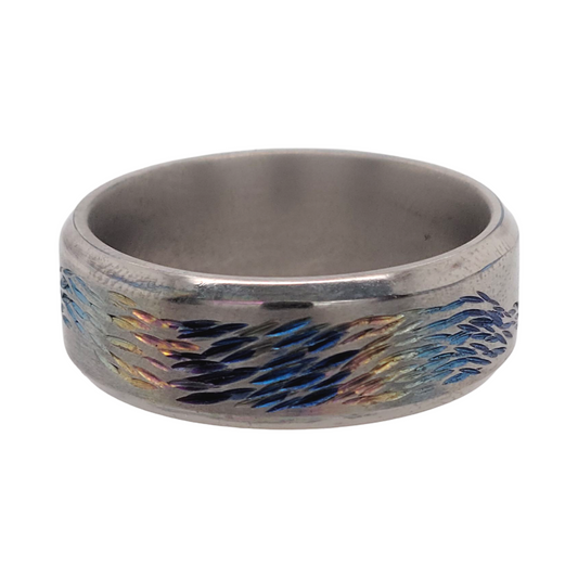 Woven Titanium Etched Band
