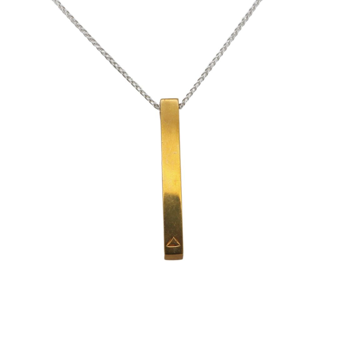 Engravable Brass Bar Necklace