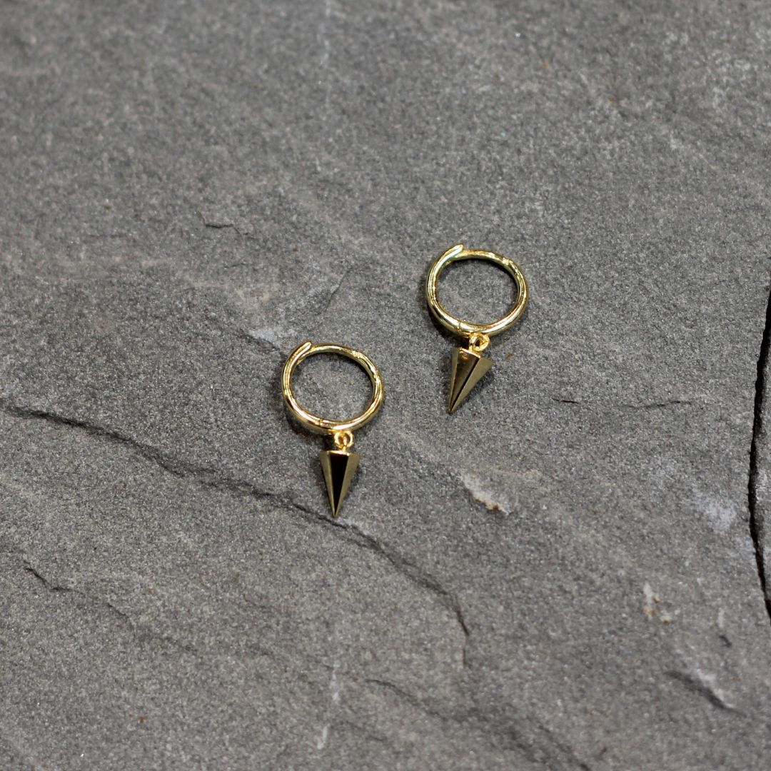 Mini Drop Spike Huggie Earrings