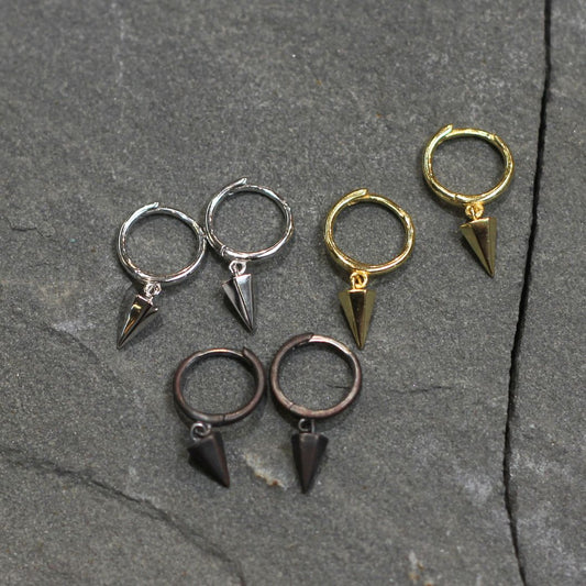 Mini Drop Spike Huggie Earrings