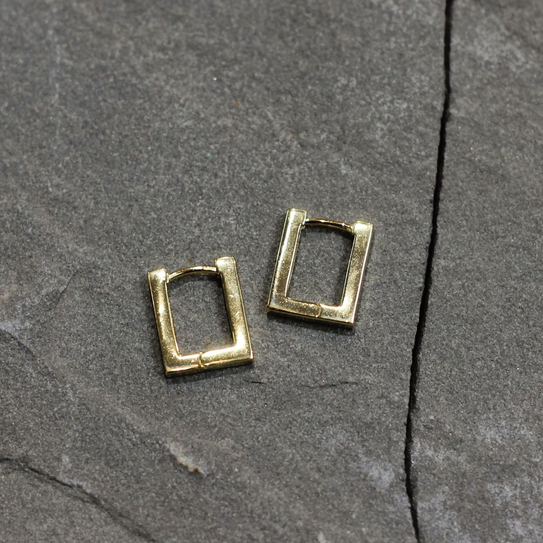 Rectangle Huggie Earrings