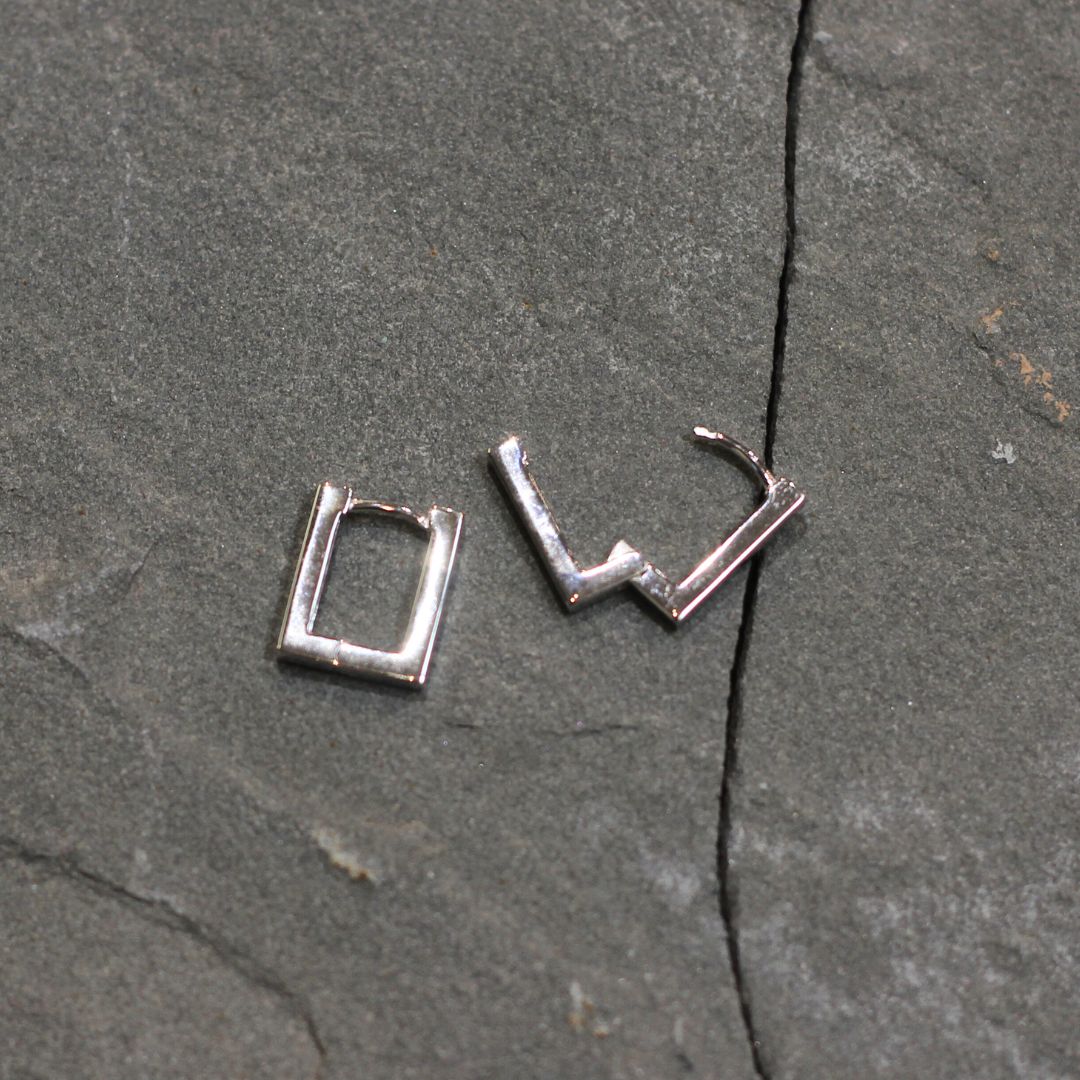 Rectangle Huggie Earrings