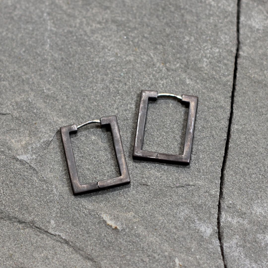 Large Rectangle Huggie Earrings