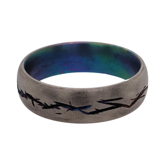 Blue Speckle Etched Band