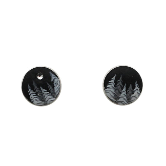 Handmade Polymer Midnight Cedars & Rhinestone Studs