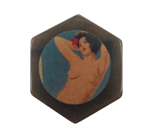 Hexagon Nude Dancer Brooch