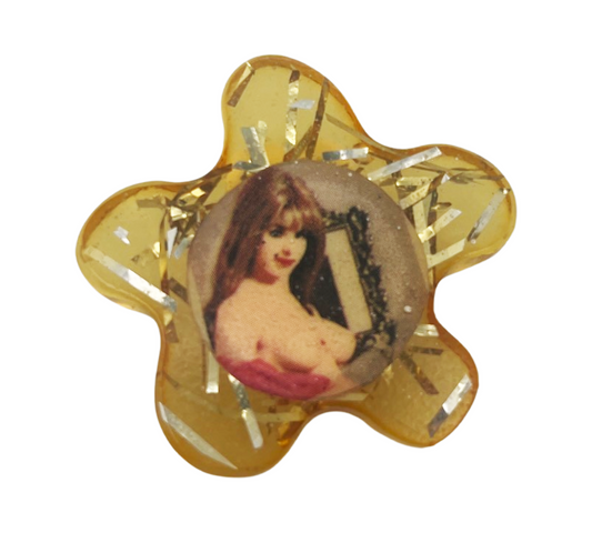 Star Brunette Nude Dancer Brooch