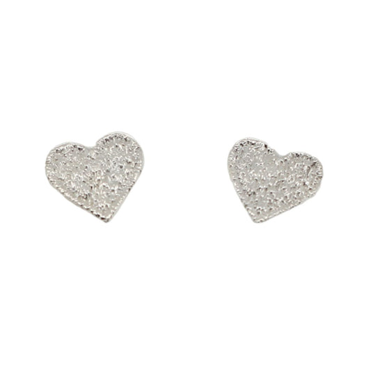 Sterling Silver Heart Lace Studs