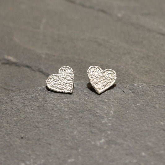 Sterling Silver Heart Lace Studs