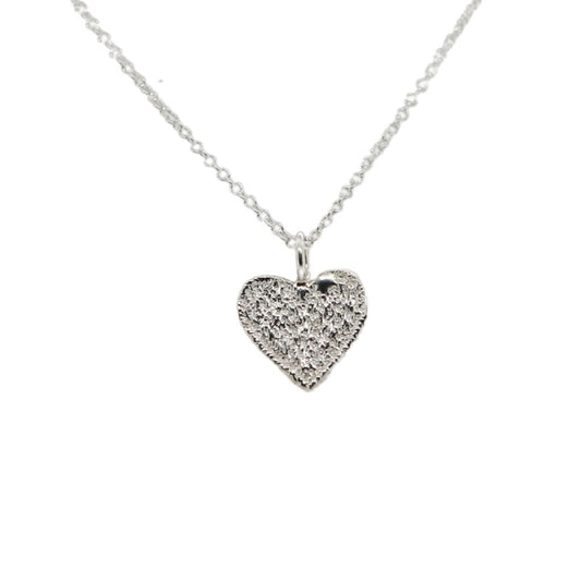 Sterling Silver Heart Lace Necklace