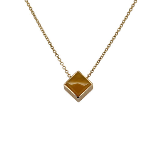 Yellow Agate Gold Necklace