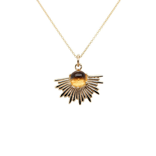 Gold Citrine Sun Necklace