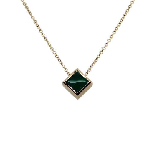 Green Agate Gold Necklace