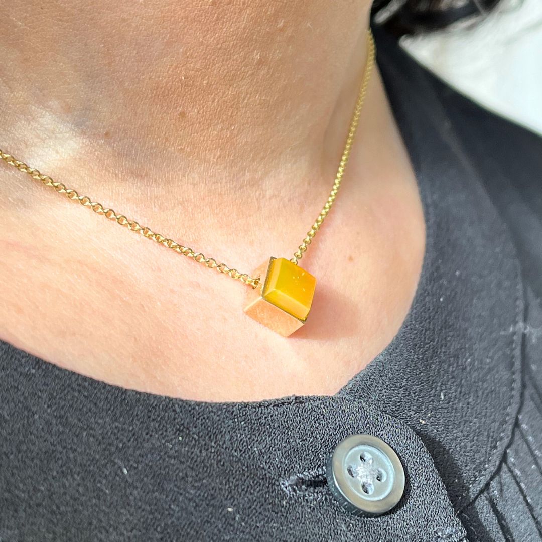 Yellow Agate Gold Necklace