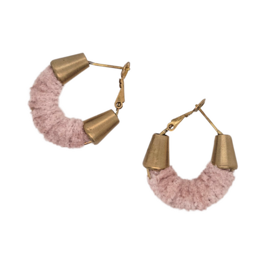 Fuzzy Pink Fabric Hoops