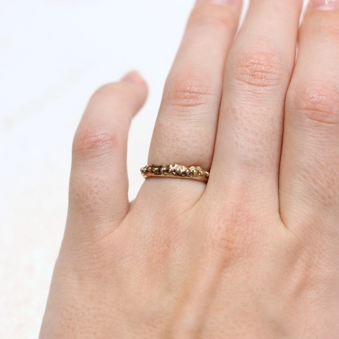 Gold Dot Wedding Band