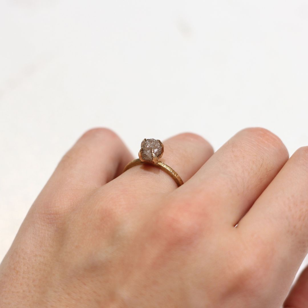 Rough Diamond Engagement Ring