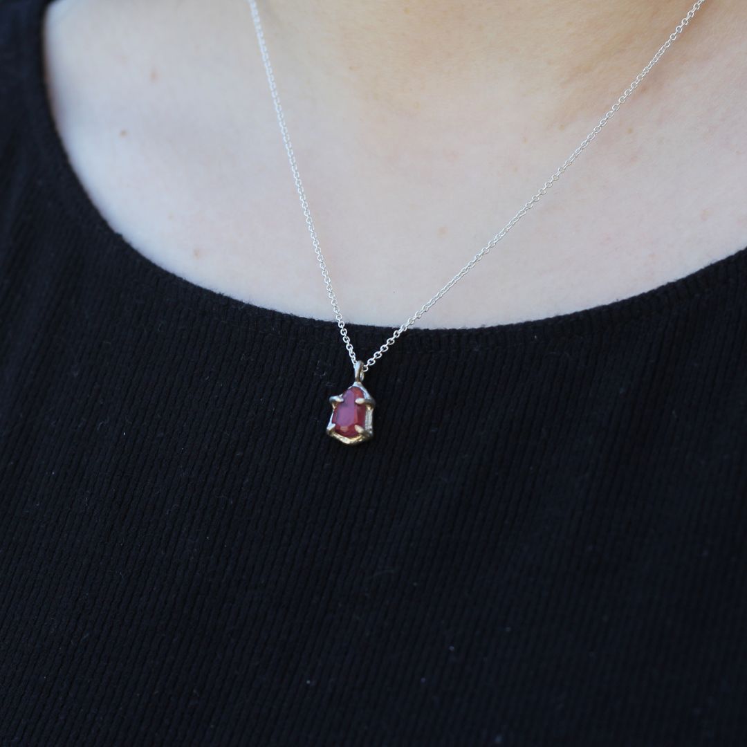 Sterling Silver Pink Tourmaline Necklace