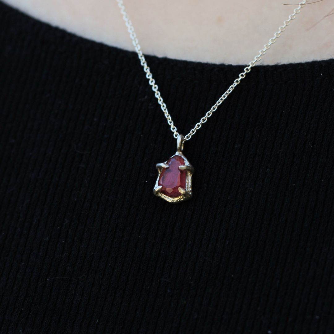 Sterling Silver Pink Tourmaline Necklace