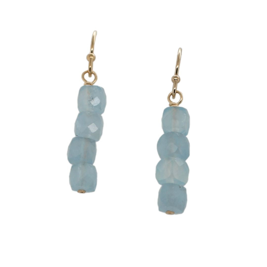 Aquamarine Gold-Fill Drop Earrings