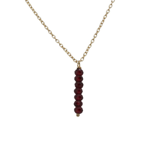 Garnet Bead Gold-Fill Necklace