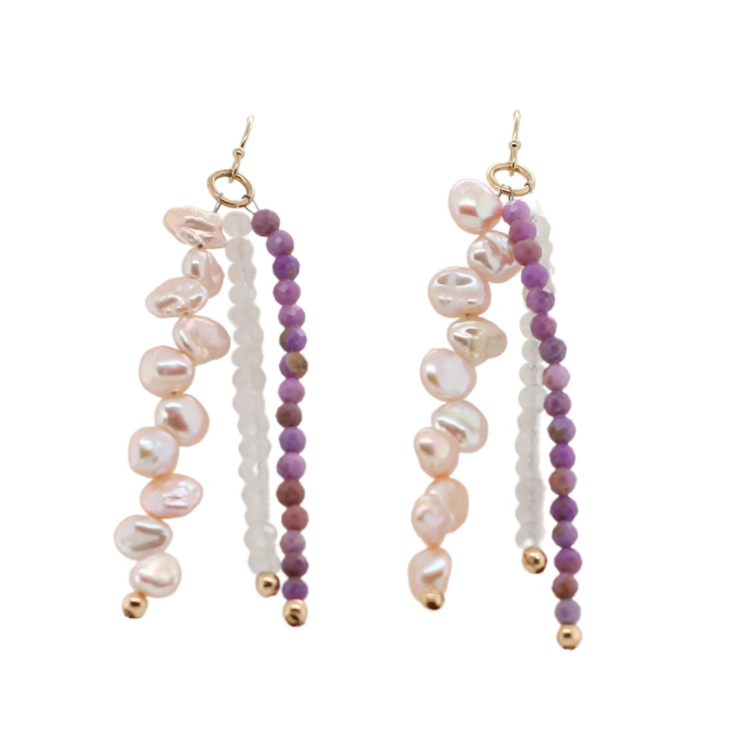 Gemstone Tassle Earrings