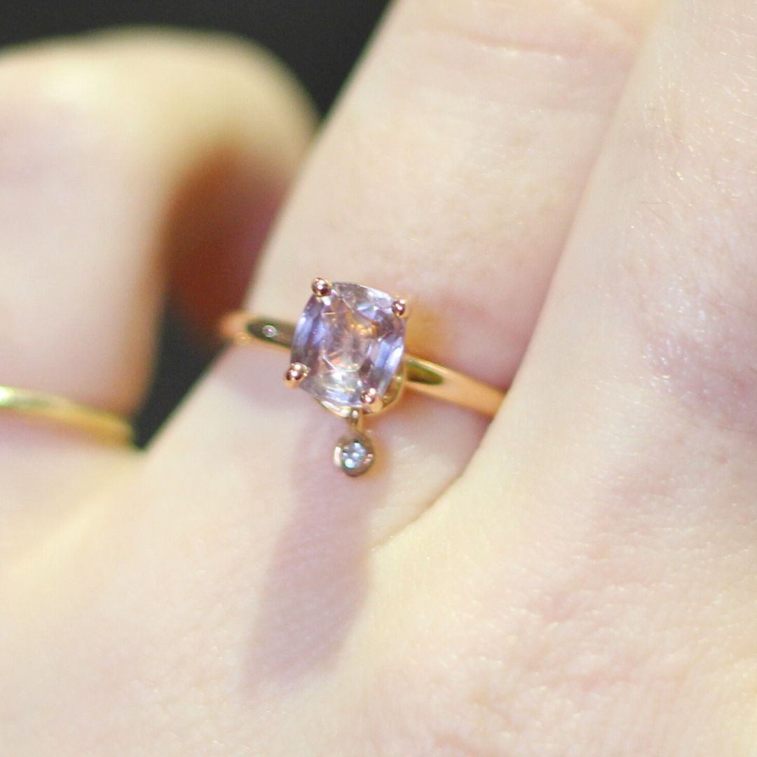 Charm - Pink Spinel Solitaire Engagement Ring