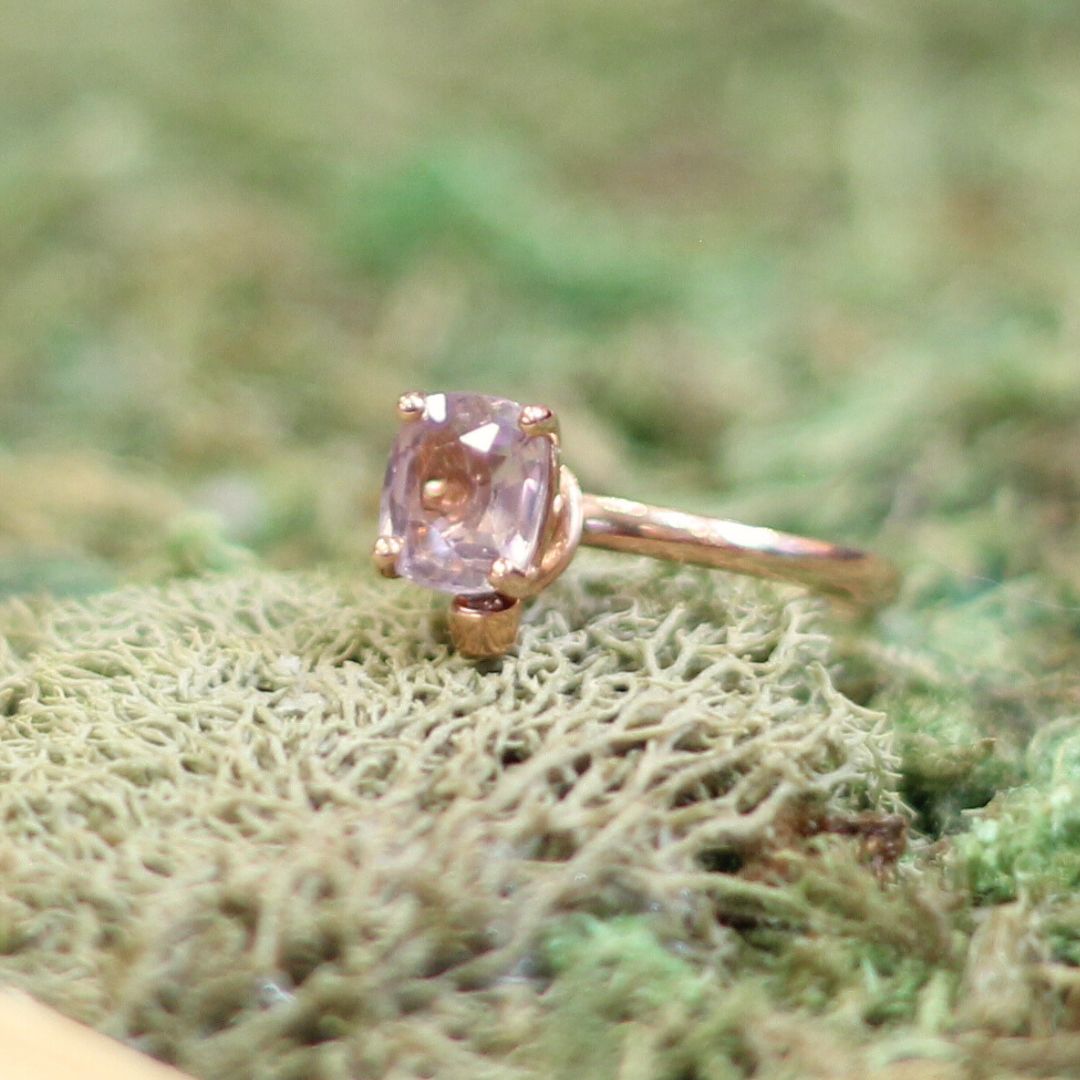 Charm - Pink Spinel Solitaire Engagement Ring