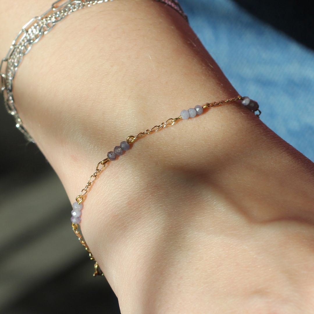 Tanzanite Beaded Bracelet