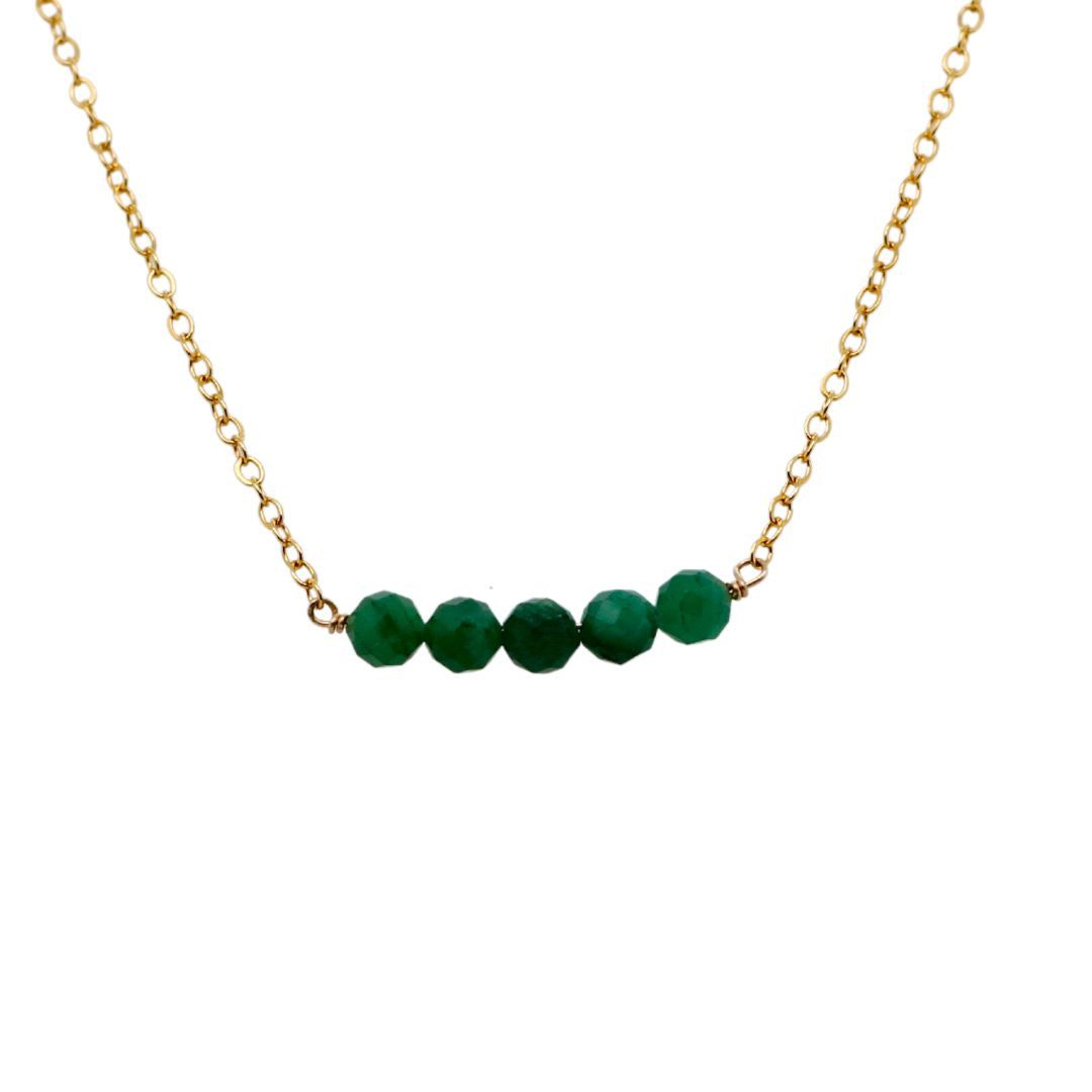 Emerald Bead Gold-Fill Necklace