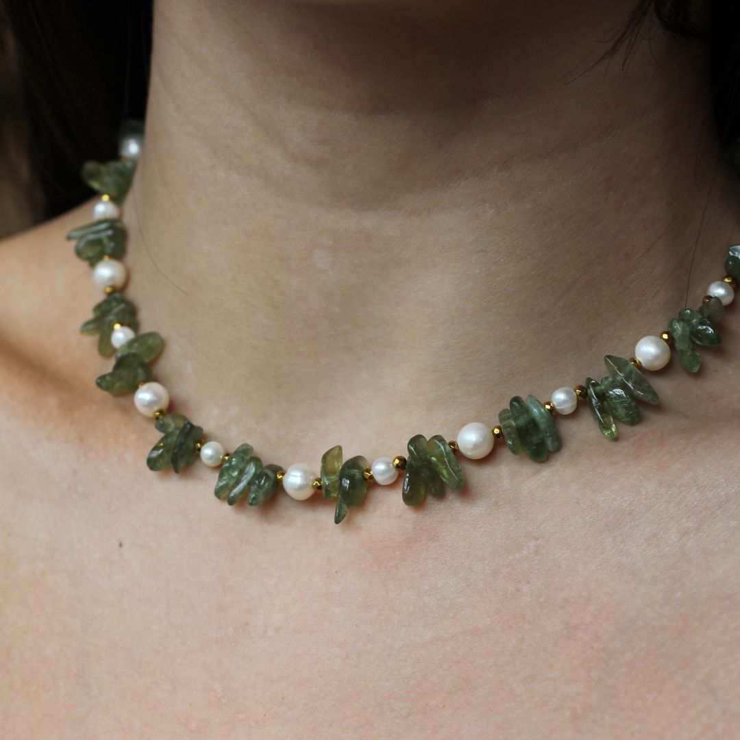 Pearl and Peridot Necklace