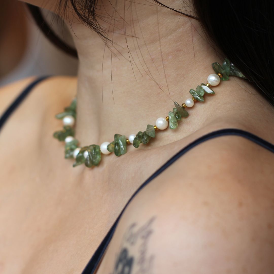 Pearl and Peridot Necklace