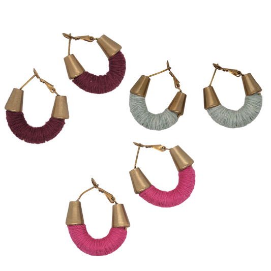 Textile Hoop Earrings