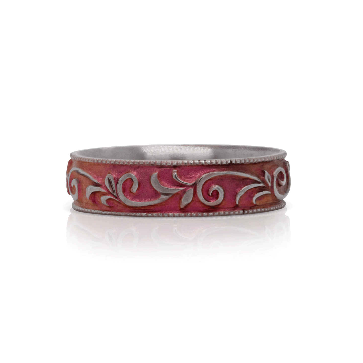 Botanical Blush - Titanium Fine Etched Band