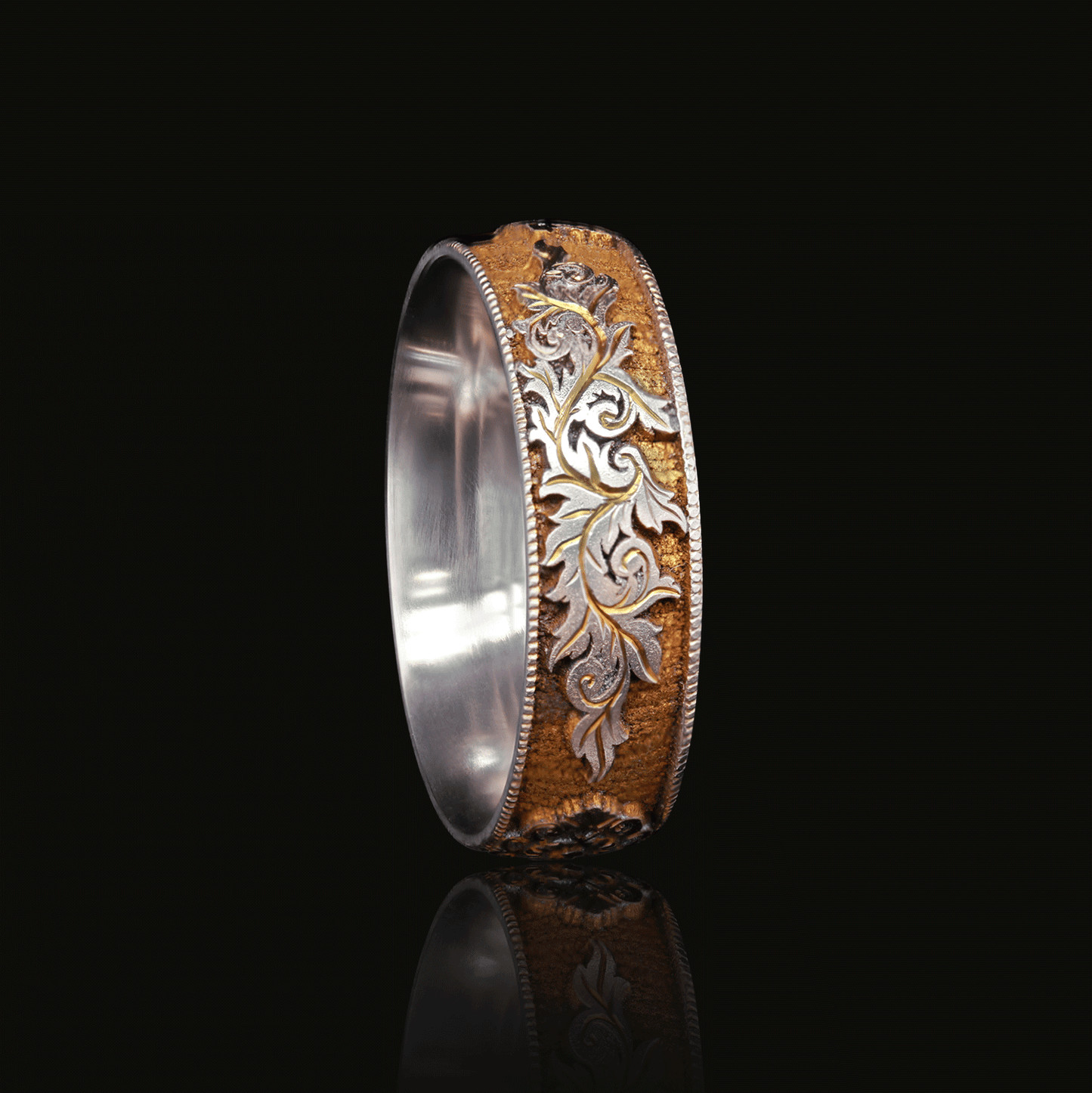 Gilded Gate - Titanium Fine Etched Band