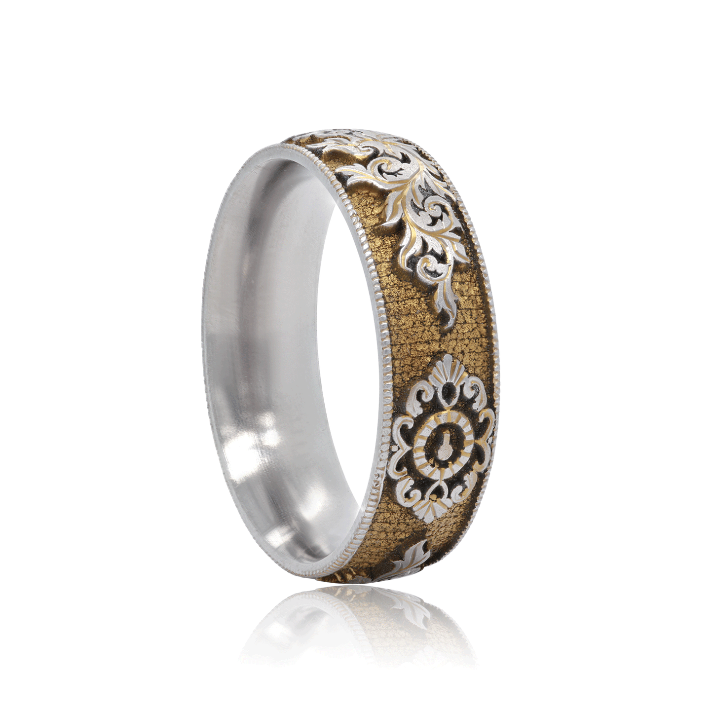 Gilded Gate - Titanium Fine Etched Band