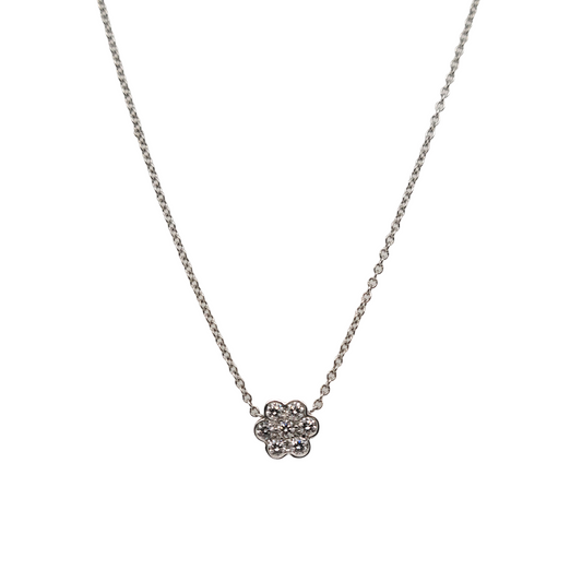 Platinum flower diamond necklace