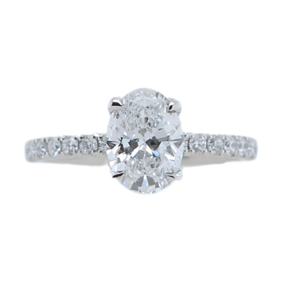 Oval Diamond & Platinum Engagement Ring