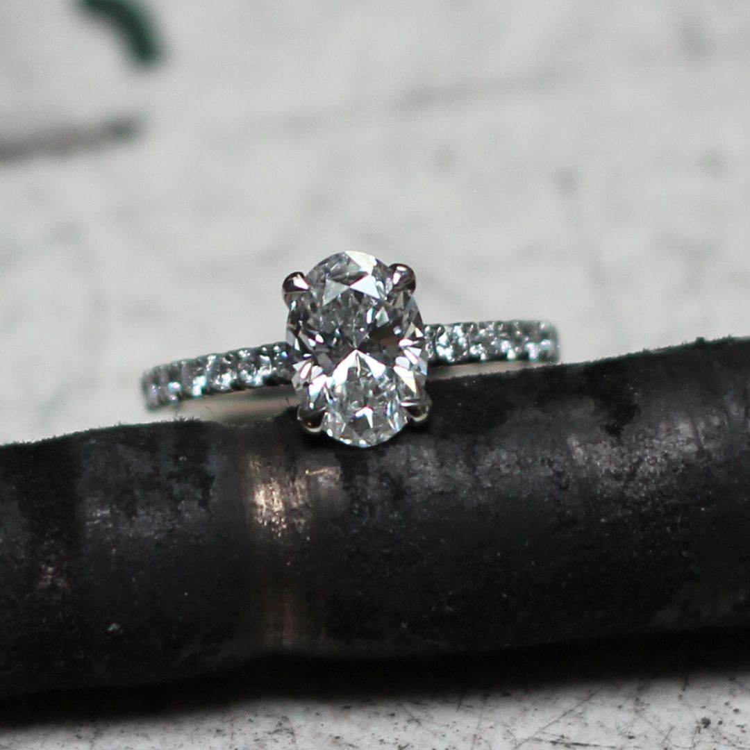 Oval Diamond & Platinum Engagement Ring